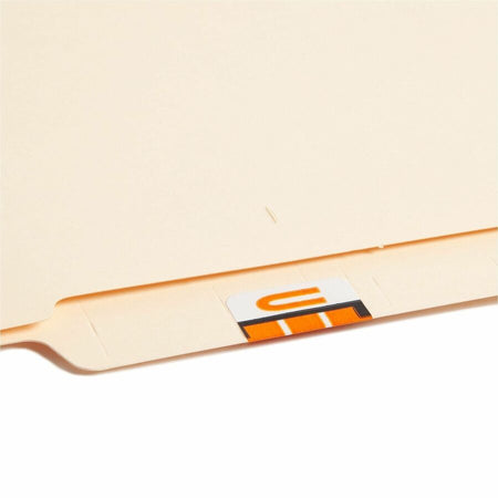 Smead BCCR Bar-Style Color-Coded Labels - U - x 1 1/4’’ Width 1’’ Length - Light Orange - Laminated - 500 / Roll