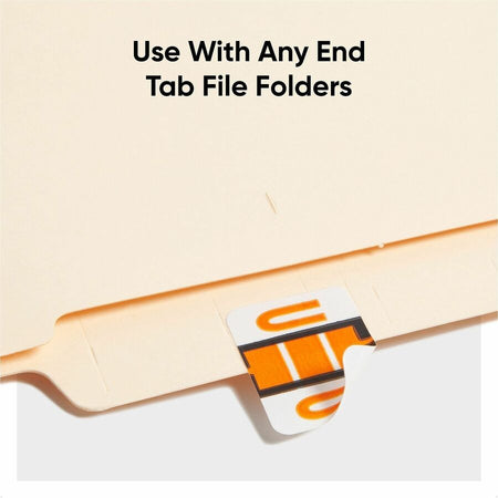 Smead BCCR Bar-Style Color-Coded Labels - U - x 1 1/4’’ Width 1’’ Length - Light Orange - Laminated - 500 / Roll