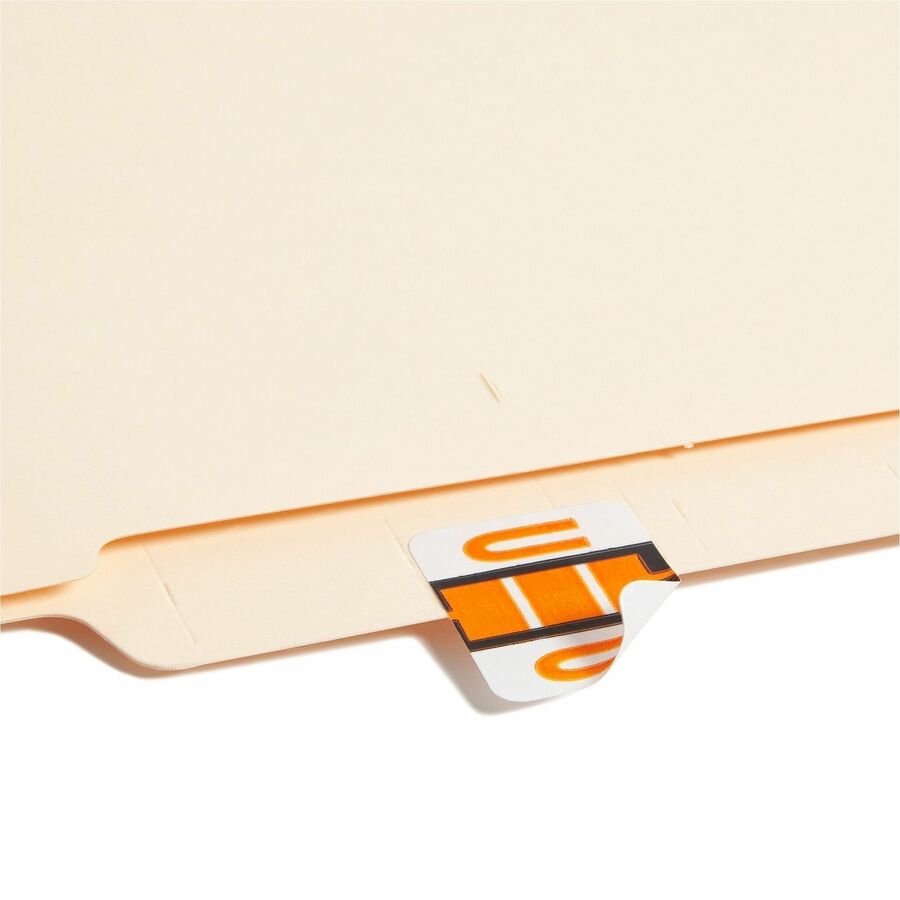 Smead BCCR Bar-Style Color-Coded Labels - U - x 1 1/4’’ Width 1’’ Length - Light Orange - Laminated - 500 / Roll