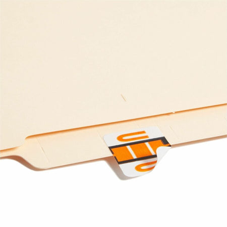 Smead BCCR Bar-Style Color-Coded Labels - U - x 1 1/4’’ Width 1’’ Length - Light Orange - Laminated - 500 / Roll