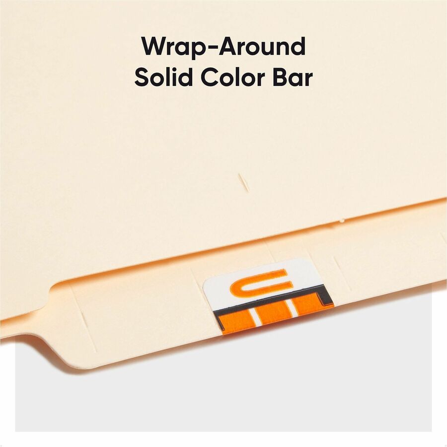 Smead BCCR Bar-Style Color-Coded Labels - U - x 1 1/4’’ Width 1’’ Length - Light Orange - Laminated - 500 / Roll