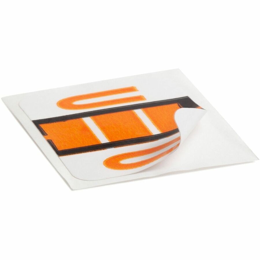 Smead BCCR Bar-Style Color-Coded Labels - U - x 1 1/4’’ Width 1’’ Length - Light Orange - Laminated - 500 / Roll