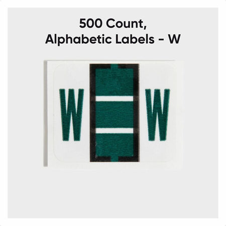 Smead BCCR Bar-Style Color-Coded Labels - W - x 1 1/4’’ Width 1’’ Length - Dark Green - Laminated - 500 / Roll - Filing