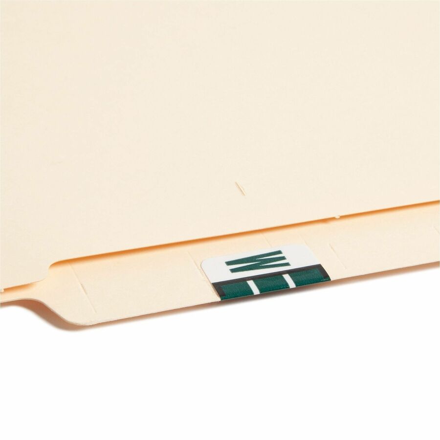 Smead BCCR Bar-Style Color-Coded Labels - W - x 1 1/4’’ Width 1’’ Length - Dark Green - Laminated - 500 / Roll - Filing