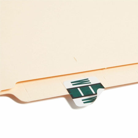 Smead BCCR Bar-Style Color-Coded Labels - W - x 1 1/4’’ Width 1’’ Length - Dark Green - Laminated - 500 / Roll - Filing