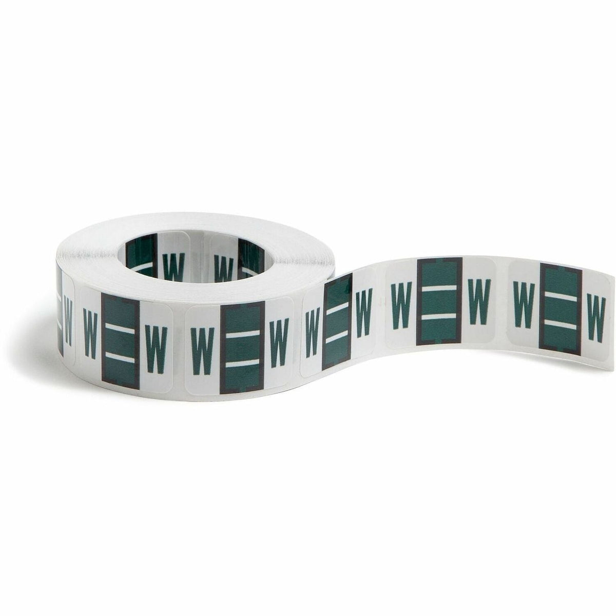 Smead BCCR Bar-Style Color-Coded Labels - W - x 1 1/4’’ Width 1’’ Length - Dark Green - Laminated - 500 / Roll - Filing