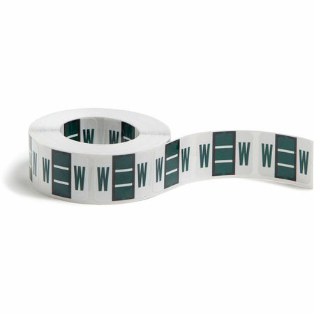 Smead BCCR Bar-Style Color-Coded Labels - W - x 1 1/4’’ Width 1’’ Length - Dark Green - Laminated - 500 / Roll - Filing
