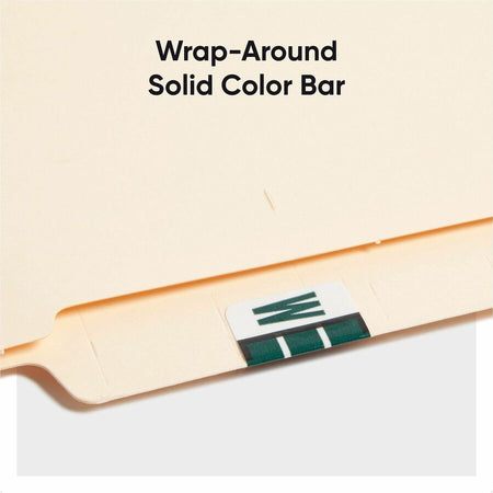 Smead BCCR Bar-Style Color-Coded Labels - W - x 1 1/4’’ Width 1’’ Length - Dark Green - Laminated - 500 / Roll - Filing
