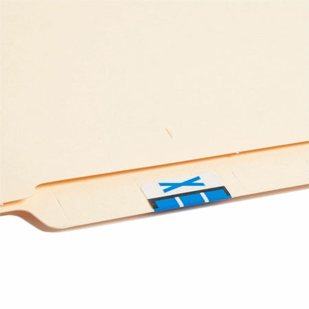 Smead BCCR Bar-Style Color-Coded Labels - X - 1 1/4’’ Width 1’’ Length - Blue - Laminated - 500 / Roll - Filing