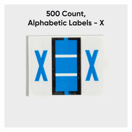 Smead BCCR Bar-Style Color-Coded Labels - X - 1 1/4’’ Width 1’’ Length - Blue - Laminated - 500 / Roll - Filing