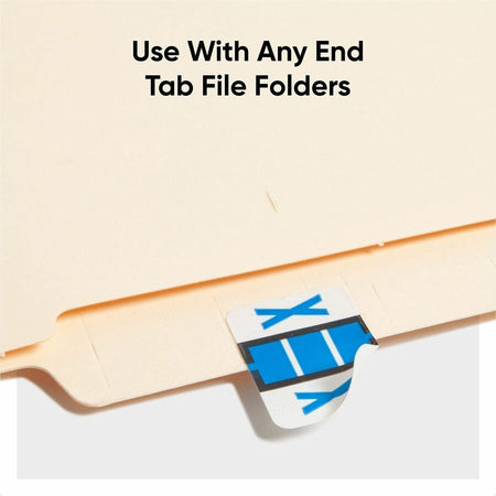 Smead BCCR Bar-Style Color-Coded Labels - X - 1 1/4’’ Width 1’’ Length - Blue - Laminated - 500 / Roll - Filing