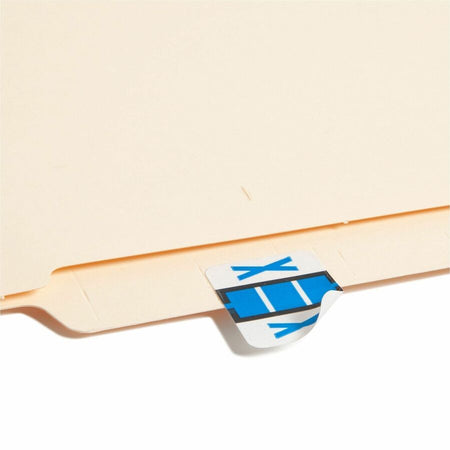 Smead BCCR Bar-Style Color-Coded Labels - X - 1 1/4’’ Width 1’’ Length - Blue - Laminated - 500 / Roll - Filing