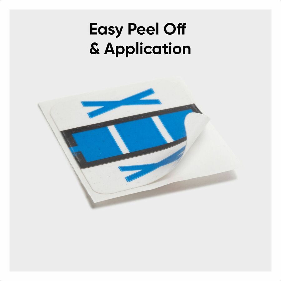 Smead BCCR Bar-Style Color-Coded Labels - X - 1 1/4’’ Width 1’’ Length - Blue - Laminated - 500 / Roll - Filing