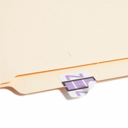 Smead BCCR Bar-Style Color-Coded Labels - Z - x 1 1/4’’ Width 1’’ Length - Lavender - Laminated - 500 / Roll - Filing