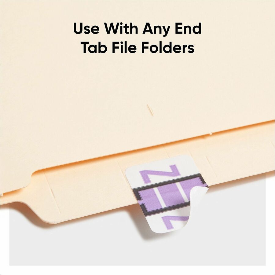 Smead BCCR Bar-Style Color-Coded Labels - Z - x 1 1/4’’ Width 1’’ Length - Lavender - Laminated - 500 / Roll - Filing