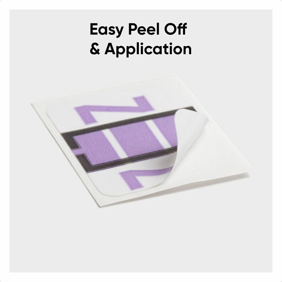 Smead BCCR Bar-Style Color-Coded Labels - Z - x 1 1/4’’ Width 1’’ Length - Lavender - Laminated - 500 / Roll - Filing