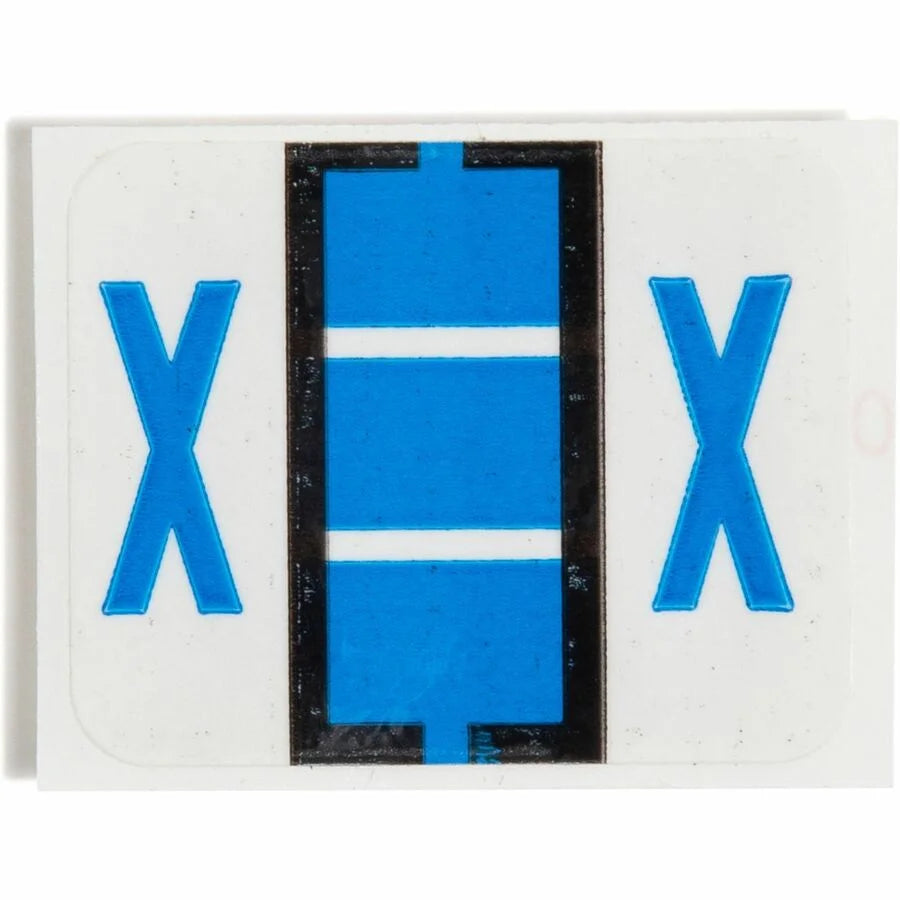 Smead BCCR Bar-Style Color-Coded Labels - X - 1 1/4’’ Width 1’’ Length - Blue - Laminated - 500 / Roll - Filing