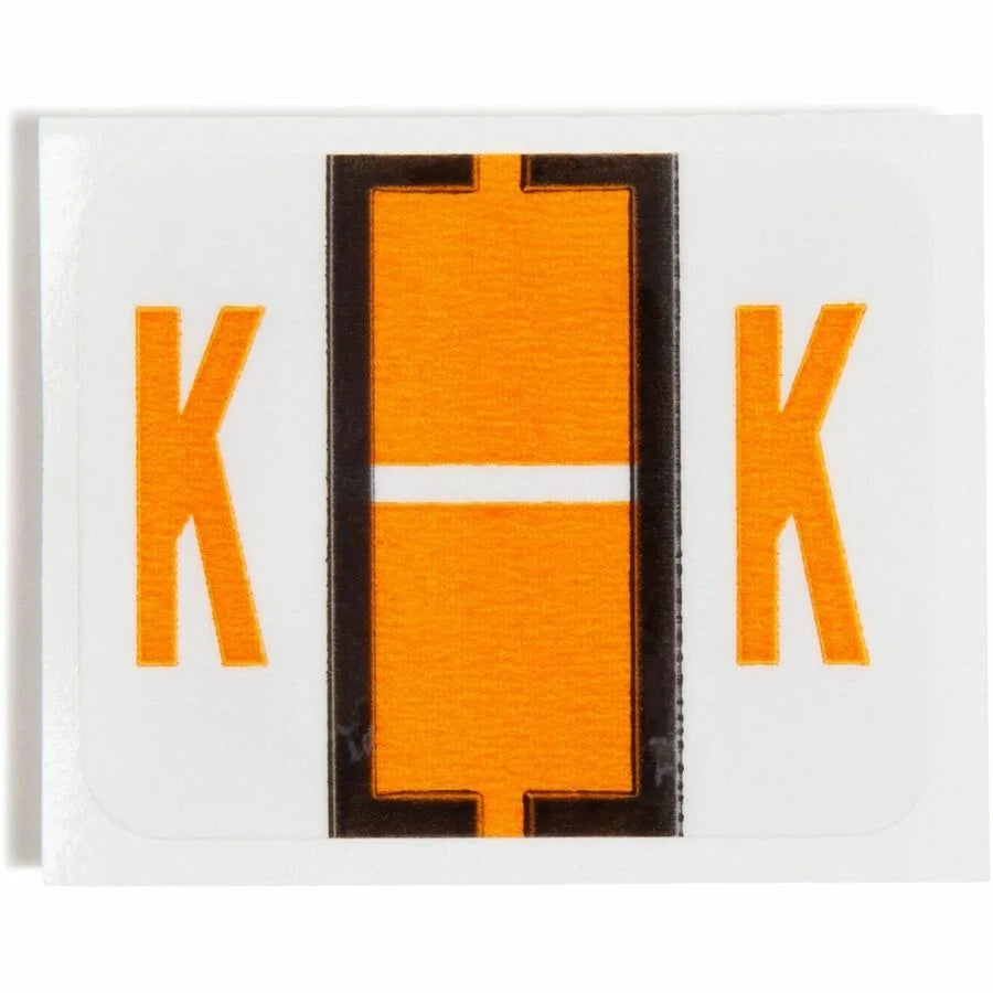 Smead BCCR Bar-Style Color-Coded Labels - K - x 1 1/4’’ Width 1’’ Length - Light Orange - Laminated - 500 / Roll