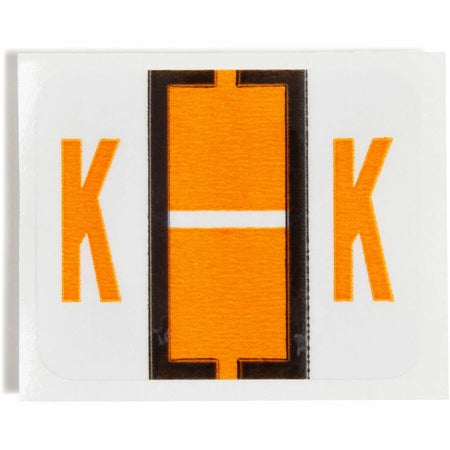 Smead BCCR Bar-Style Color-Coded Labels - K - x 1 1/4’’ Width 1’’ Length - Light Orange - Laminated - 500 / Roll