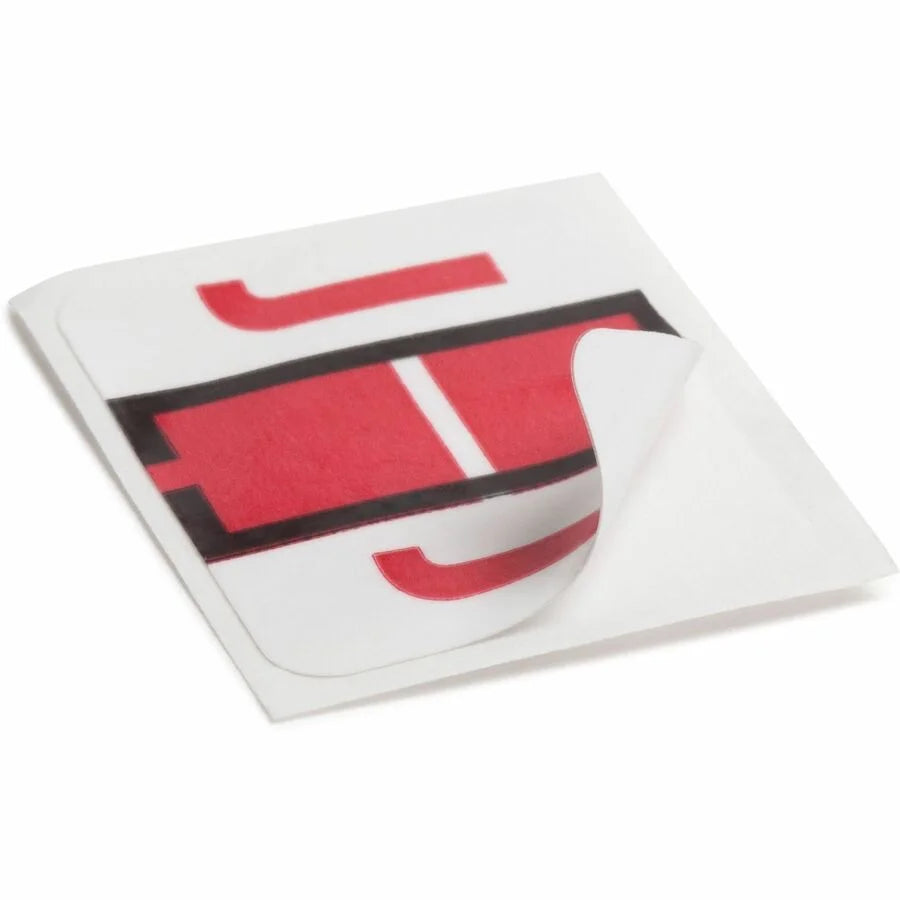 Smead BCCR Bar-Style Color-Coded Labels - J - x 1 1/4’’ Width 1’’ Length - Red - Laminated - 500 / Roll - Filing