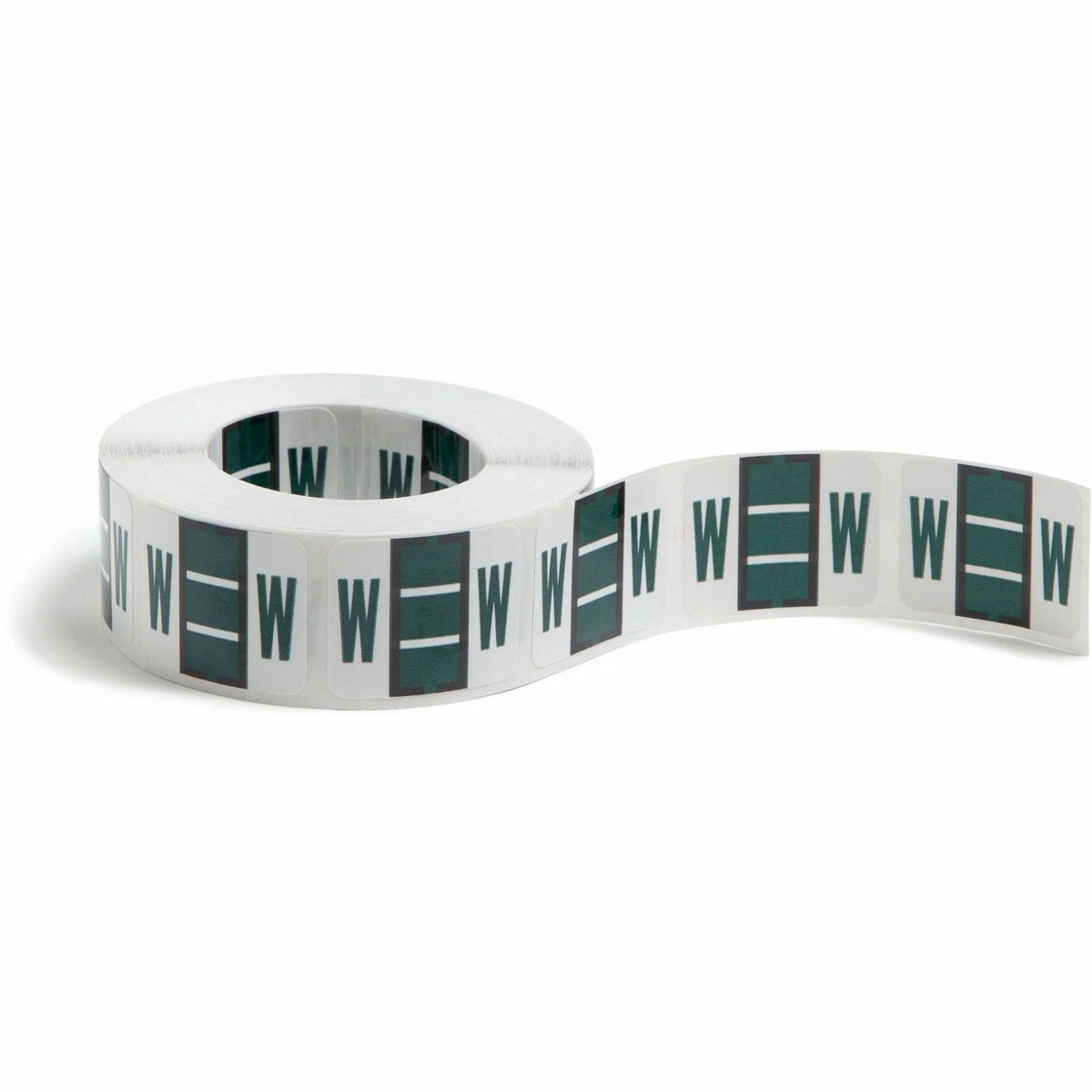Smead BCCR Bar-Style Color-Coded Labels - W - x 1 1/4’’ Width 1’’ Length - Dark Green - Laminated - 500 / Roll - Filing