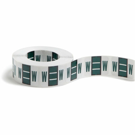 Smead BCCR Bar-Style Color-Coded Labels - W - x 1 1/4’’ Width 1’’ Length - Dark Green - Laminated - 500 / Roll - Filing
