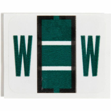 Smead BCCR Bar-Style Color-Coded Labels - W - x 1 1/4’’ Width 1’’ Length - Dark Green - Laminated - 500 / Roll - Filing
