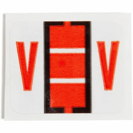Smead BCCR Bar-Style Color-Coded Labels V-x 1 1/4’’ Width x 1’’ Length 500 / Roll Dark Orange Laminated (SMD67092)