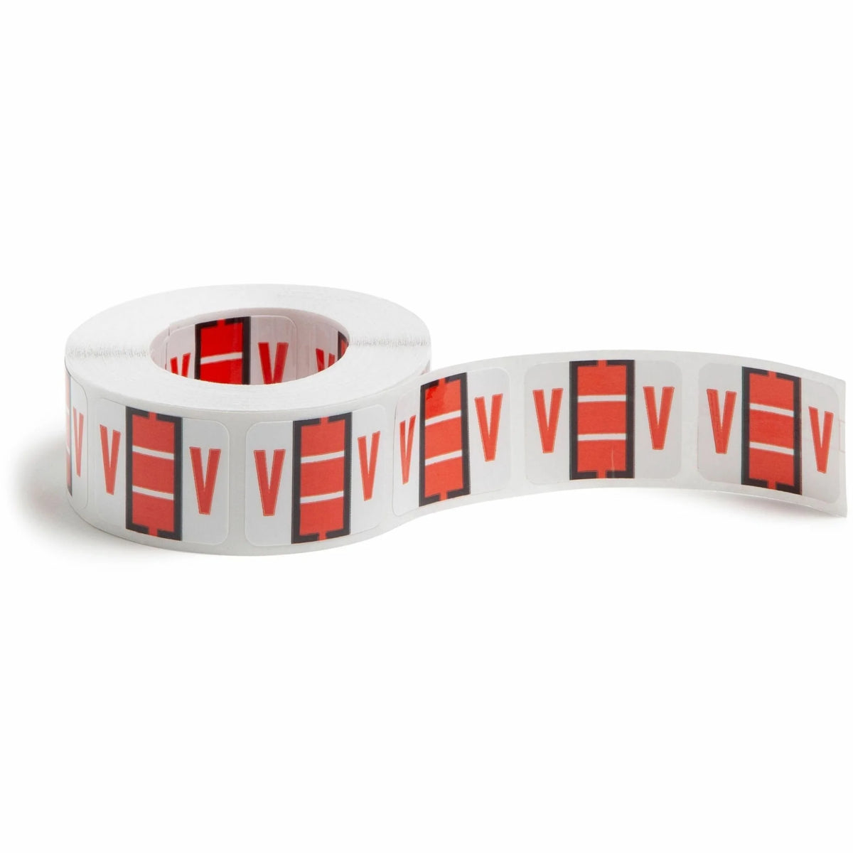 Smead BCCR Bar-Style Color-Coded Labels V-x 1 1/4’’ Width x 1’’ Length 500 / Roll Dark Orange Laminated (SMD67092)