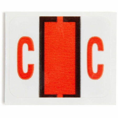Smead BCCR Bar-Style Color-Coded Labels - C - x 1 1/4’’ Width 1’’ Length - Dark Orange - Laminated - 500 / Roll - Filing