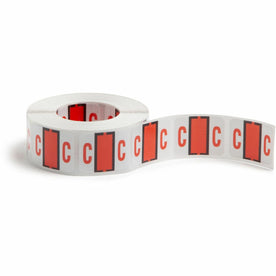 Smead BCCR Bar-Style Color-Coded Labels - C - x 1 1/4’’ Width 1’’ Length - Dark Orange - Laminated - 500 / Roll - Filing