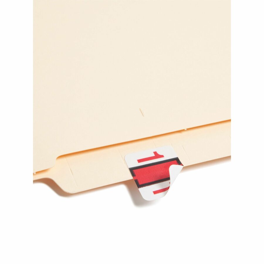 Smead BCCRN Bar-Style Color-Coded Labels - 1 - x 1/4’’ Width 1’’ Length - Red - Laminated - 500 / Roll - Filing