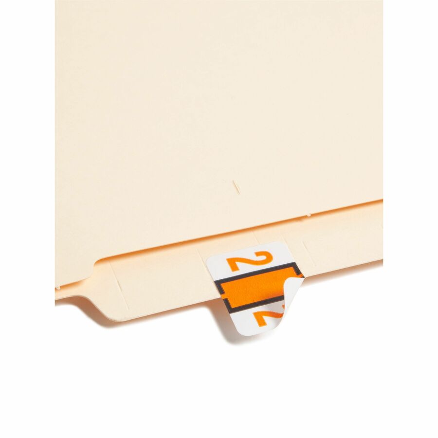 Smead BCCRN Bar-Style Color-Coded Labels - 2 - x 1 1/4’’ Width 1’’ Length - Light Orange - Laminated - 500 / Roll