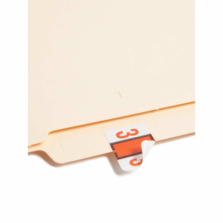 Smead BCCRN Bar-Style Color-Coded Labels - 3 - x 1 1/4’’ Width 1’’ Length - Dark Orange - Laminated - 500 / Roll