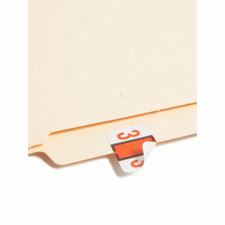 Smead BCCRN Bar-Style Color-Coded Labels - 3 - x 1 1/4’’ Width 1’’ Length - Dark Orange - Laminated - 500 / Roll