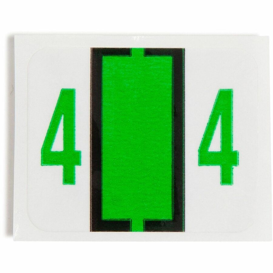 Smead BCCRN Bar-Style Color-Coded Labels - 4 - x 1 1/4’’ Width 1’’ Length - Light Green - Laminated - 500 / Roll