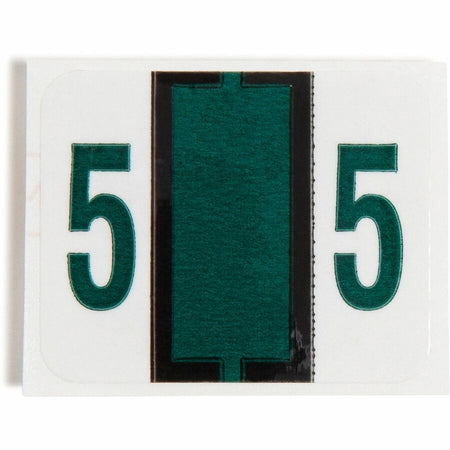 Smead BCCRN Bar-Style Color-Coded Labels - 5 - x 1 1/4’’ Width 1’’ Length - Dark Green - Laminated - 500 / Roll - Filing
