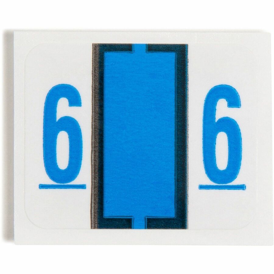 Smead BCCRN Bar-Style Color-Coded Labels - 6 - x 1 1/4’’ Width 1’’ Length - Blue - Laminated - 500 / Roll - Filing