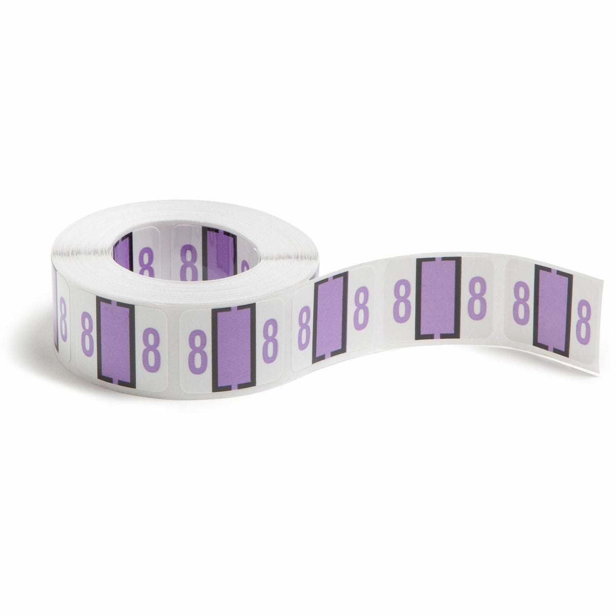 Smead BCCRN Bar-Style Color-Coded Labels - 8 - x 1 1/4’’ Width 1’’ Length - Lavender - Laminated - 500 / Roll - Filing