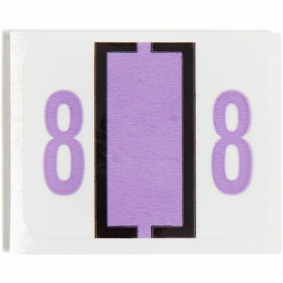 Smead BCCRN Bar-Style Color-Coded Labels - 8 - x 1 1/4’’ Width 1’’ Length - Lavender - Laminated - 500 / Roll - Filing