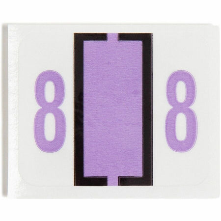 Smead BCCRN Bar-Style Color-Coded Labels - 8 - x 1 1/4’’ Width 1’’ Length - Lavender - Laminated - 500 / Roll - Filing