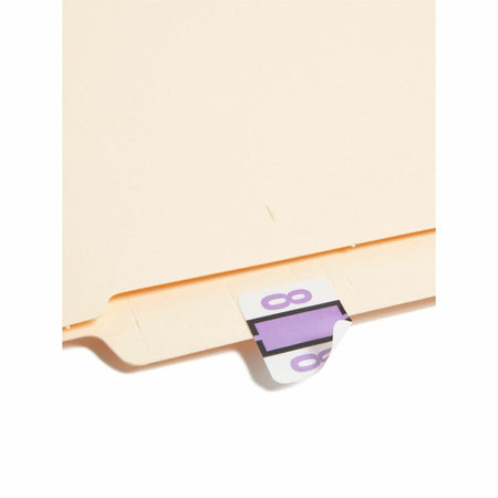 Smead BCCRN Bar-Style Color-Coded Labels - 8 - x 1 1/4’’ Width 1’’ Length - Lavender - Laminated - 500 / Roll - Filing