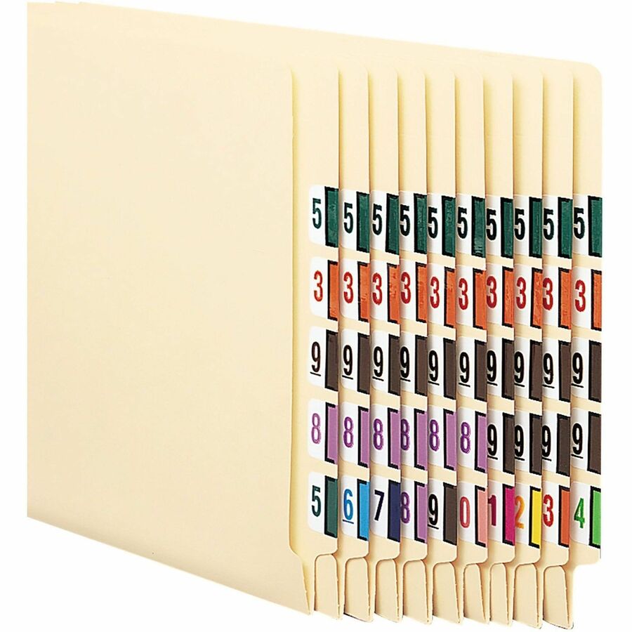 Smead BCCRN Bar-Style Color-Coded Labels - 9 - x 1 1/4’’ Width 1’’ Length - Brown - Laminated - 500 / Roll - Filing