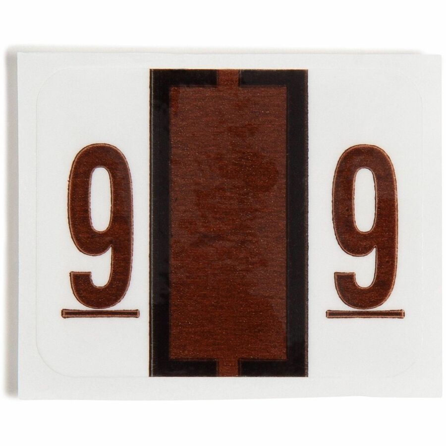 Smead BCCRN Bar-Style Color-Coded Labels - 9 - x 1 1/4’’ Width 1’’ Length - Brown - Laminated - 500 / Roll - Filing