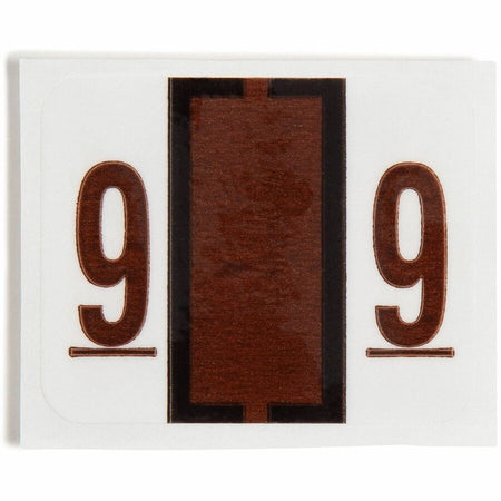 Smead BCCRN Bar-Style Color-Coded Labels - 9 - x 1 1/4’’ Width 1’’ Length - Brown - Laminated - 500 / Roll - Filing