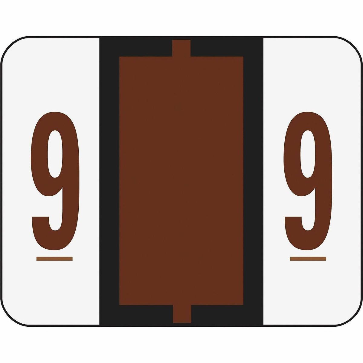 Smead BCCRN Bar-Style Color-Coded Labels - 9 - x 1 1/4’’ Width 1’’ Length - Brown - Laminated - 500 / Roll - Filing