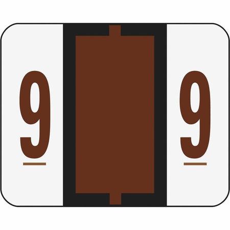 Smead BCCRN Bar-Style Color-Coded Labels - 9 - x 1 1/4’’ Width 1’’ Length - Brown - Laminated - 500 / Roll - Filing