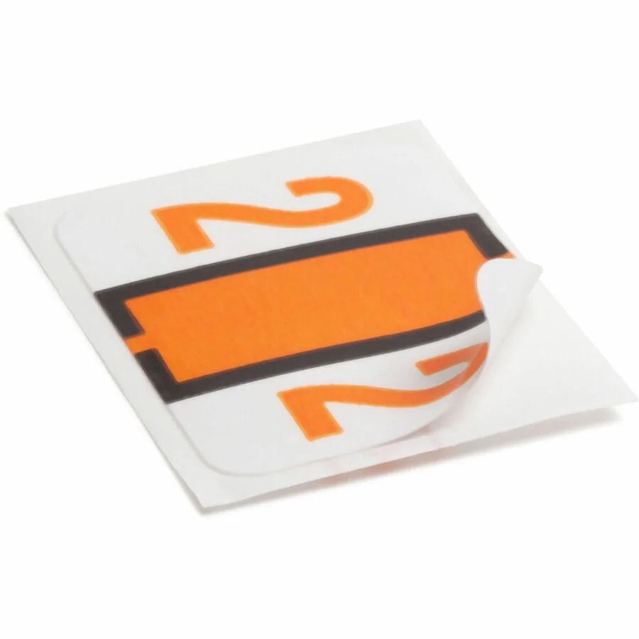 Smead BCCRN Bar-Style Color-Coded Labels - 2 - x 1 1/4’’ Width 1’’ Length - Light Orange - Laminated - 500 / Roll