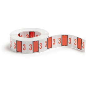Smead BCCRN Bar-Style Color-Coded Labels - 3 - x 1 1/4’’ Width 1’’ Length - Dark Orange - Laminated - 500 / Roll