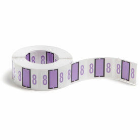 Smead BCCRN Bar-Style Color-Coded Labels - 8 - x 1 1/4’’ Width 1’’ Length - Lavender - Laminated - 500 / Roll - Filing